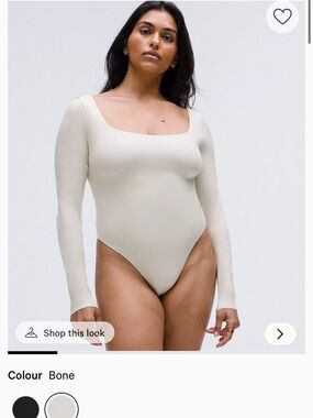 lululemon athletica Bone Long-Sleeve Square-Neck Bodysuit
